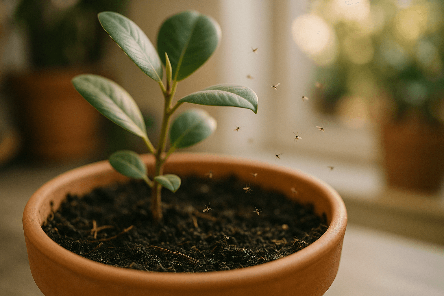 Moucherons du terreau en intérieur : 7 solutions rapides