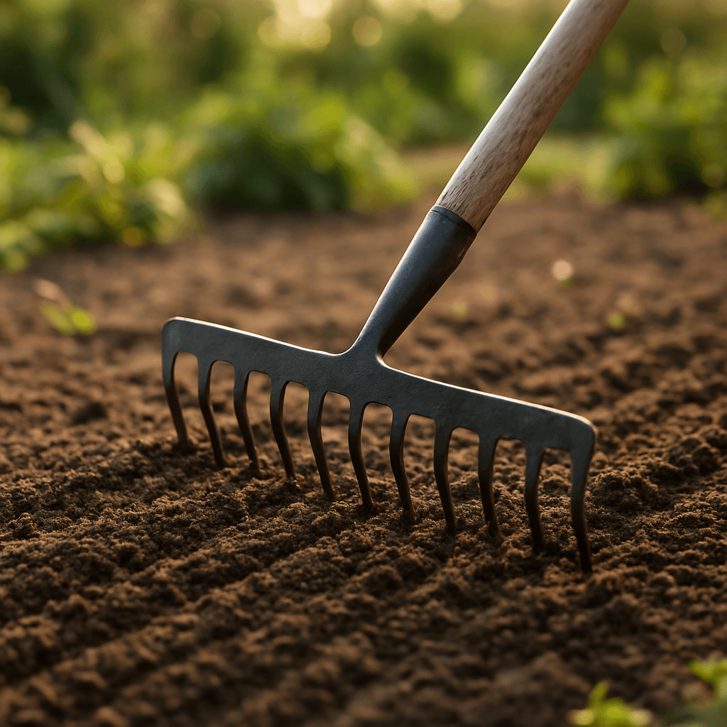 Râteau à dents : préparer un lit de semis fin, sans mottes