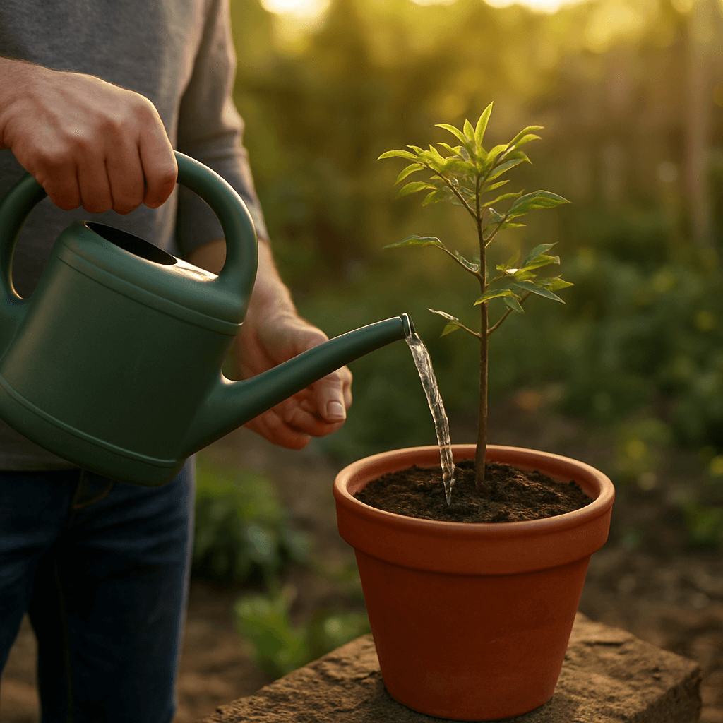 Arroser après rempotage : protocole anti-choc efficace