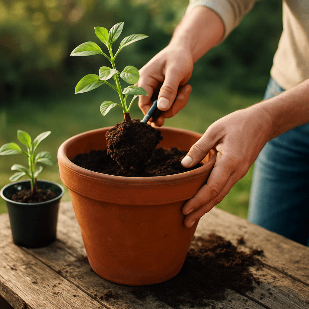 Rempotage en pot trop grand : éviter l'excès d'eau