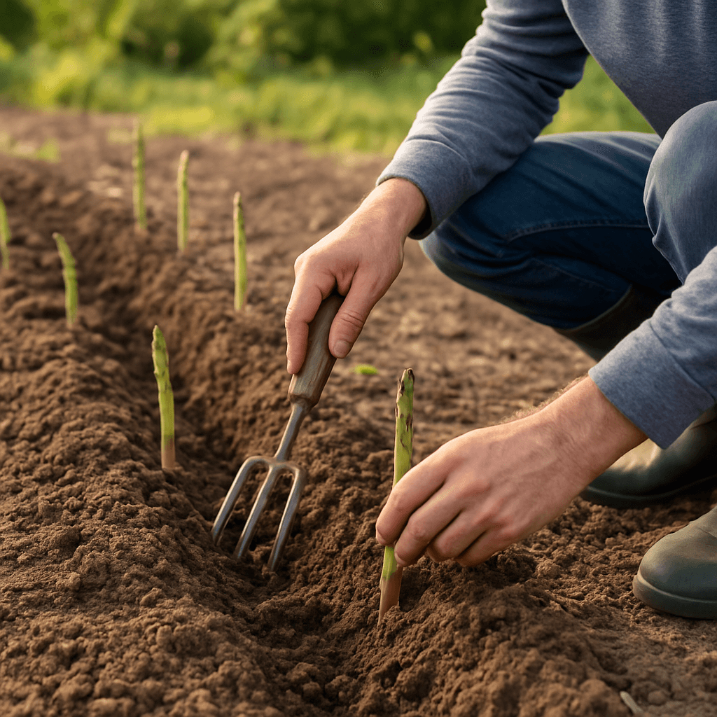 Planter des asperges : tranchée, griffes et entretien