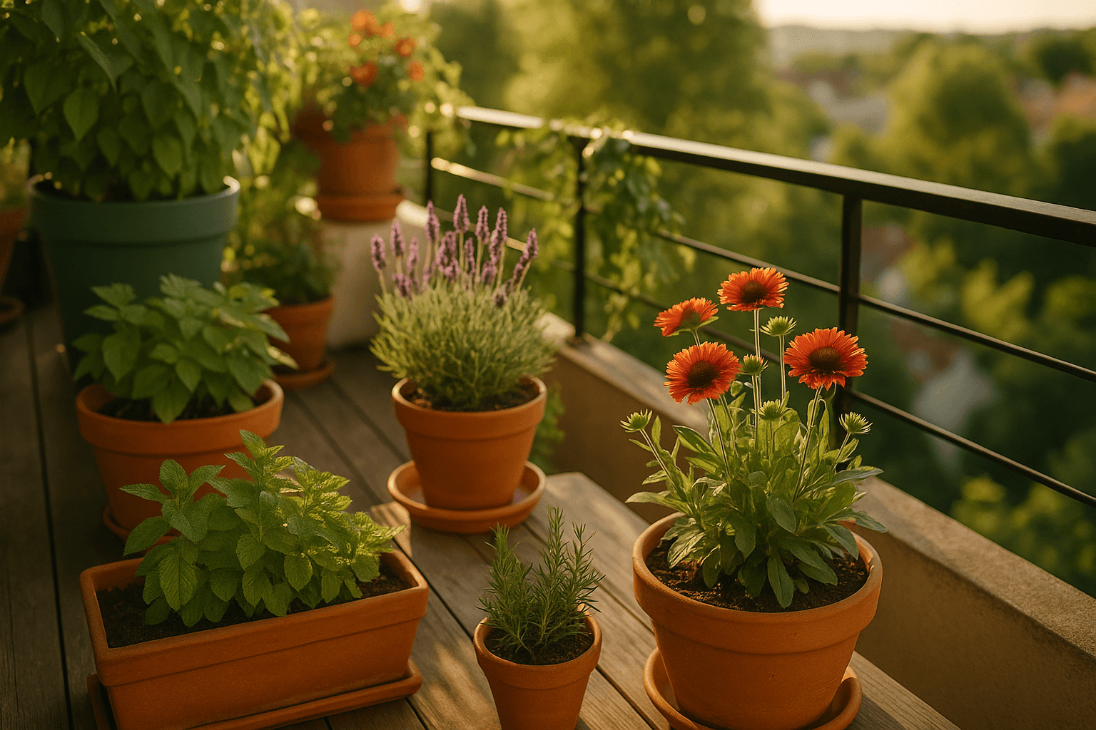 Balcon plein sud : 9 astuces anti-canicule pour vos pots