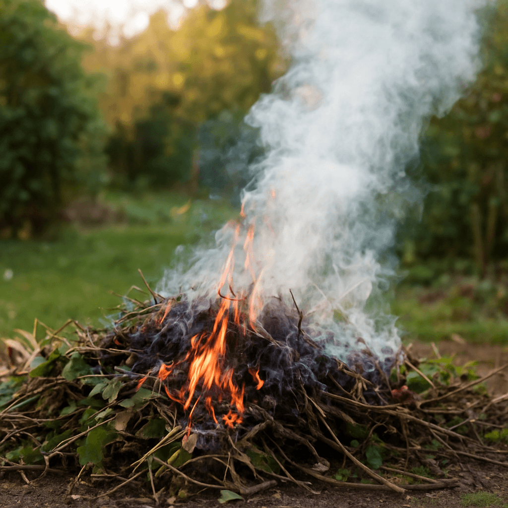 Brûler des déchets verts au jardin : règles et amendes