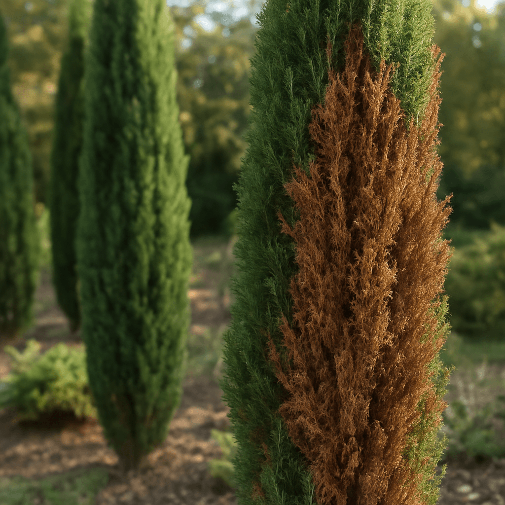 Cyprès qui brunit : causes fréquentes et solutions rapides
