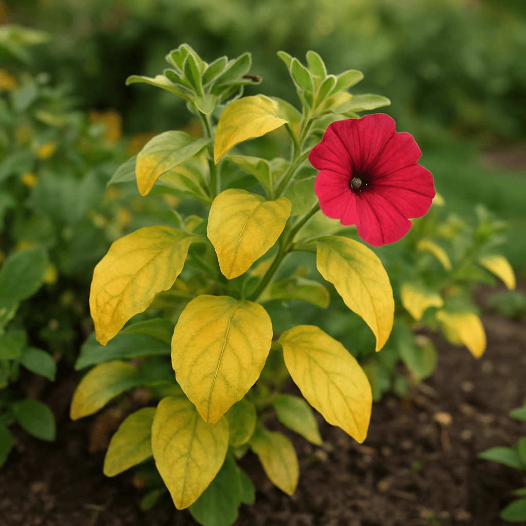 Pétunia qui jaunit : 9 causes et solutions rapides